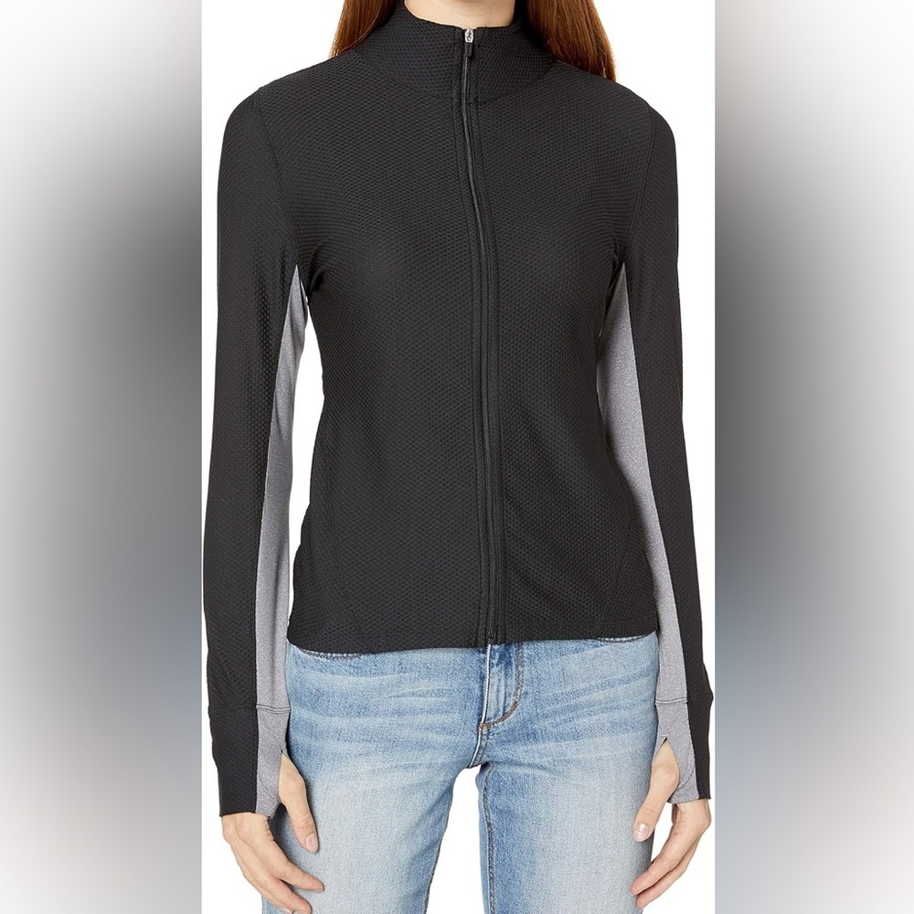 Calvin Klein Women's Premium Performance Long Sleeve Honeycomb Mesh Jacket